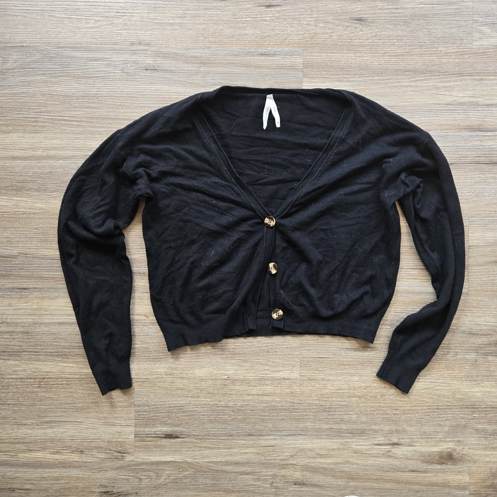 Black Button-Up Women's Sweater